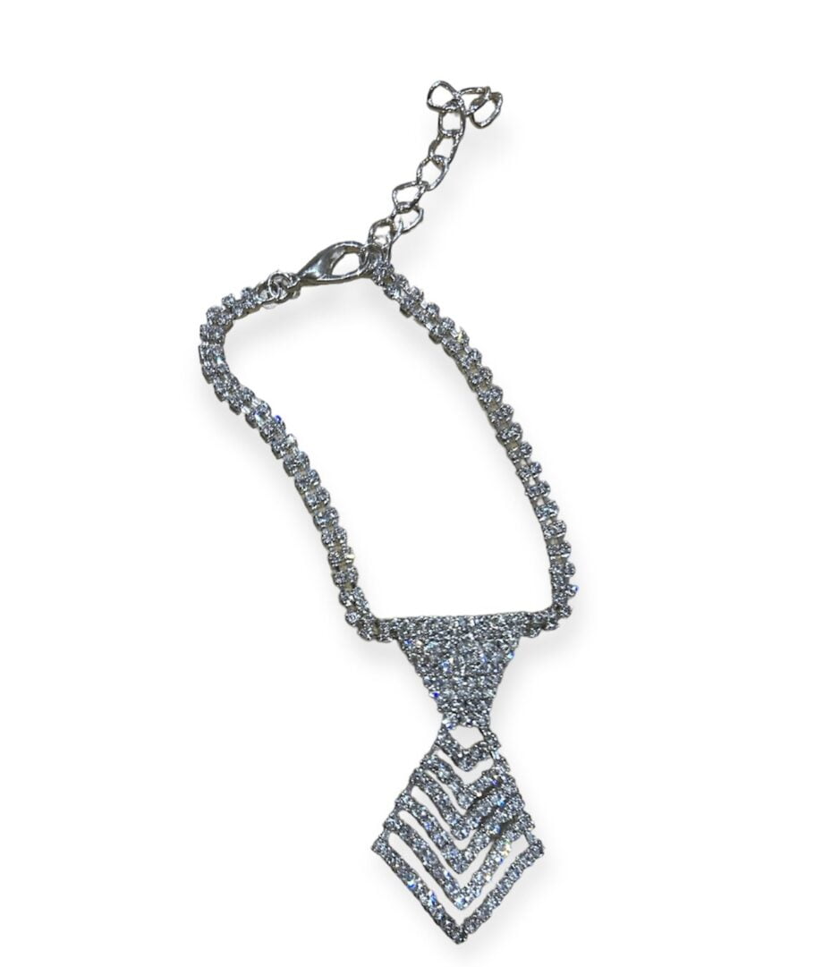 Diamant√© tie necklace collar