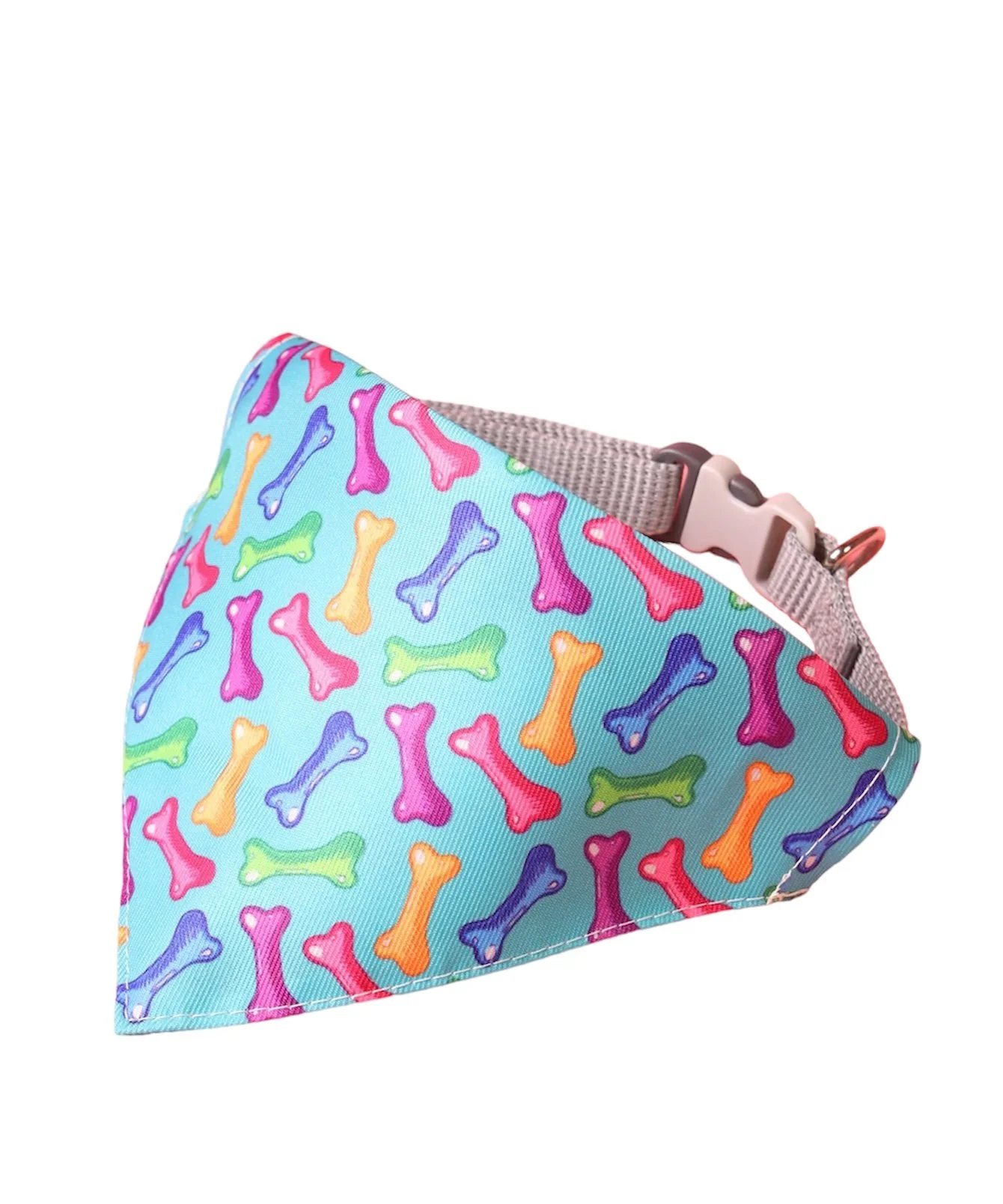 Colourful bone print bandana with collar