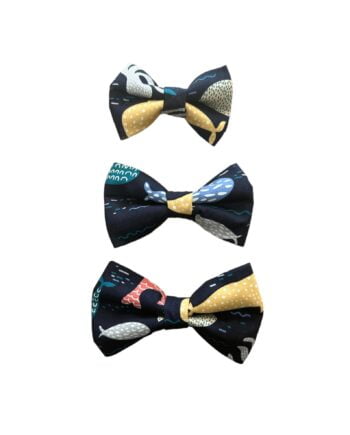 Navy Whale print bow ties