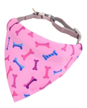 Pink bone print bandana with collar