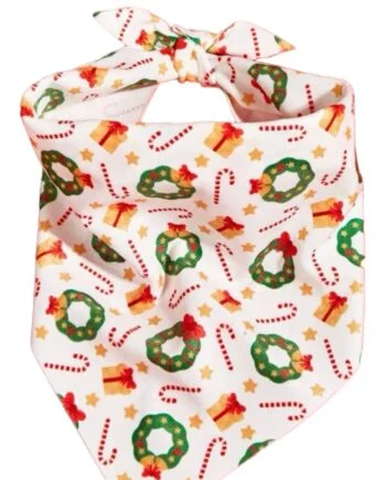 Mistletoe and candy cane Bandana